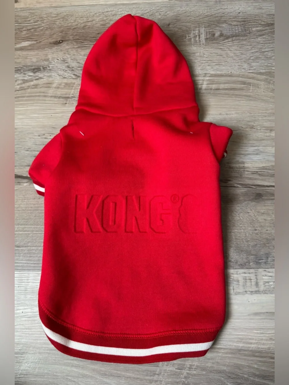KONG red dog hoodie (size S/P). This fleece model features classic white sporty